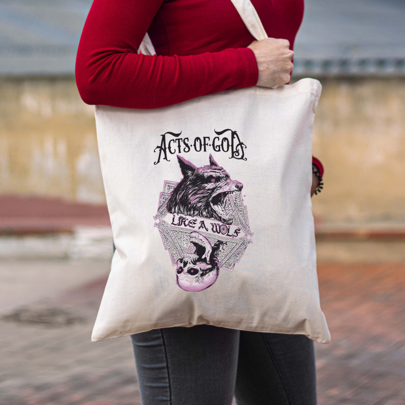 Acts of God "Like a Wolf - Fuchsia" Tote Bag