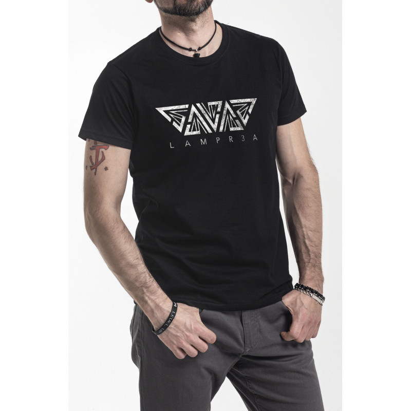LAMPR3A "Mini logo" Camiseta negra